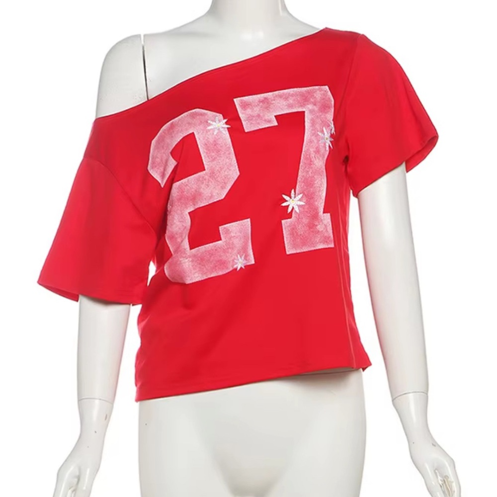 Red Off-Shoulder  Top